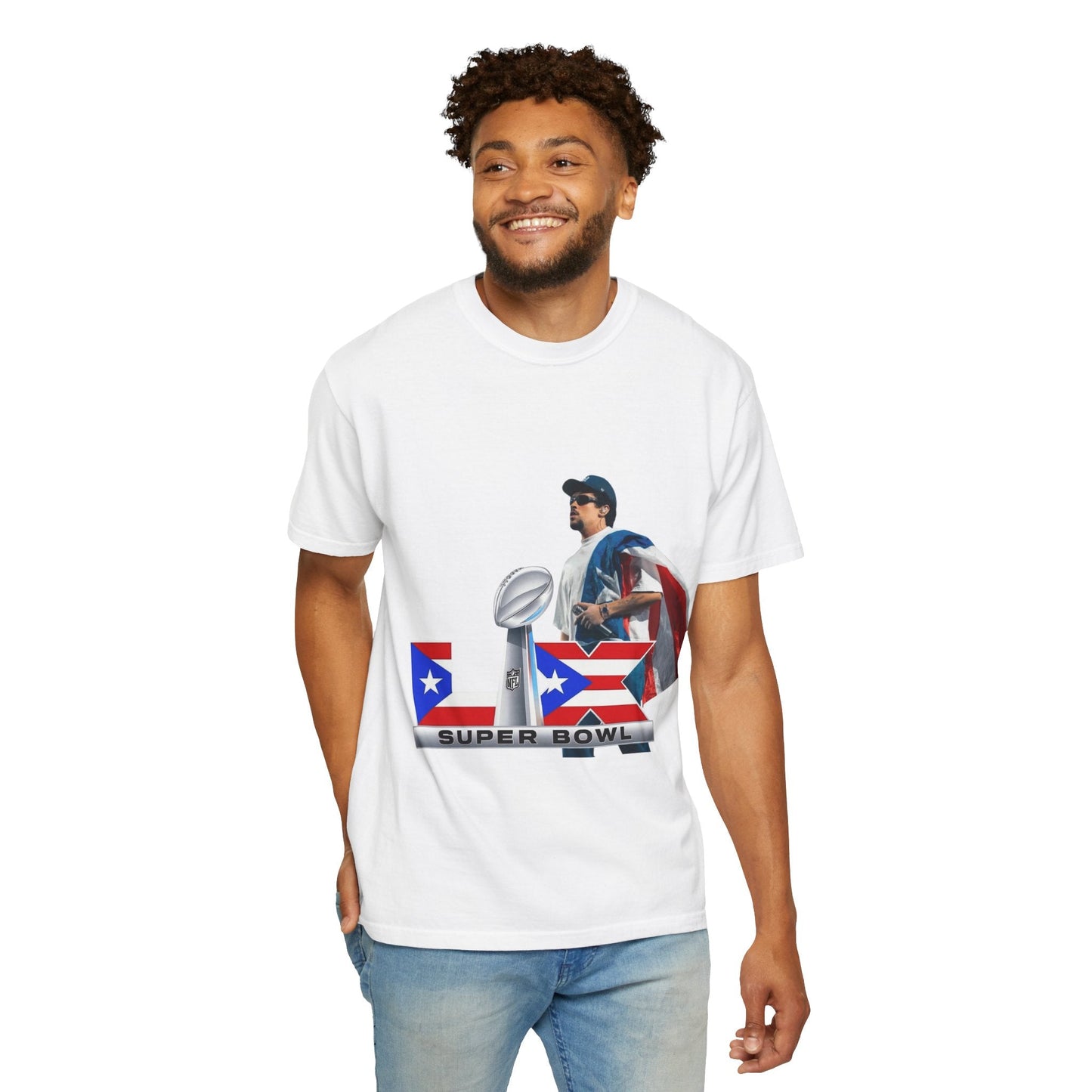 Puerto Rico Unisex Garment - Dyed T-Shirt, Football Fan Tee, Game Day Apparel, Sports Merchandise, Gifts for Men and Women - Metamorphosis Creations
