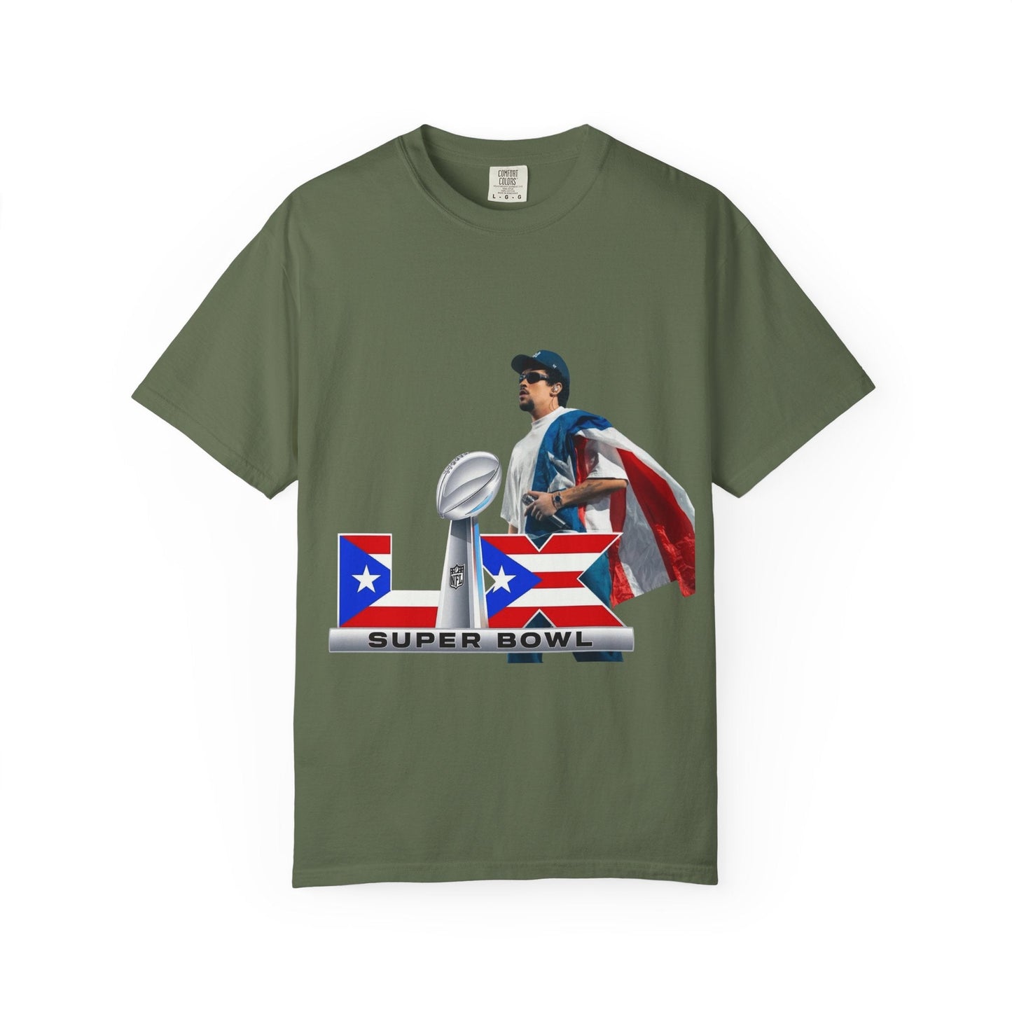 Puerto Rico Unisex Garment - Dyed T-Shirt, Football Fan Tee, Game Day Apparel, Sports Merchandise, Gifts for Men and Women - Metamorphosis Creations