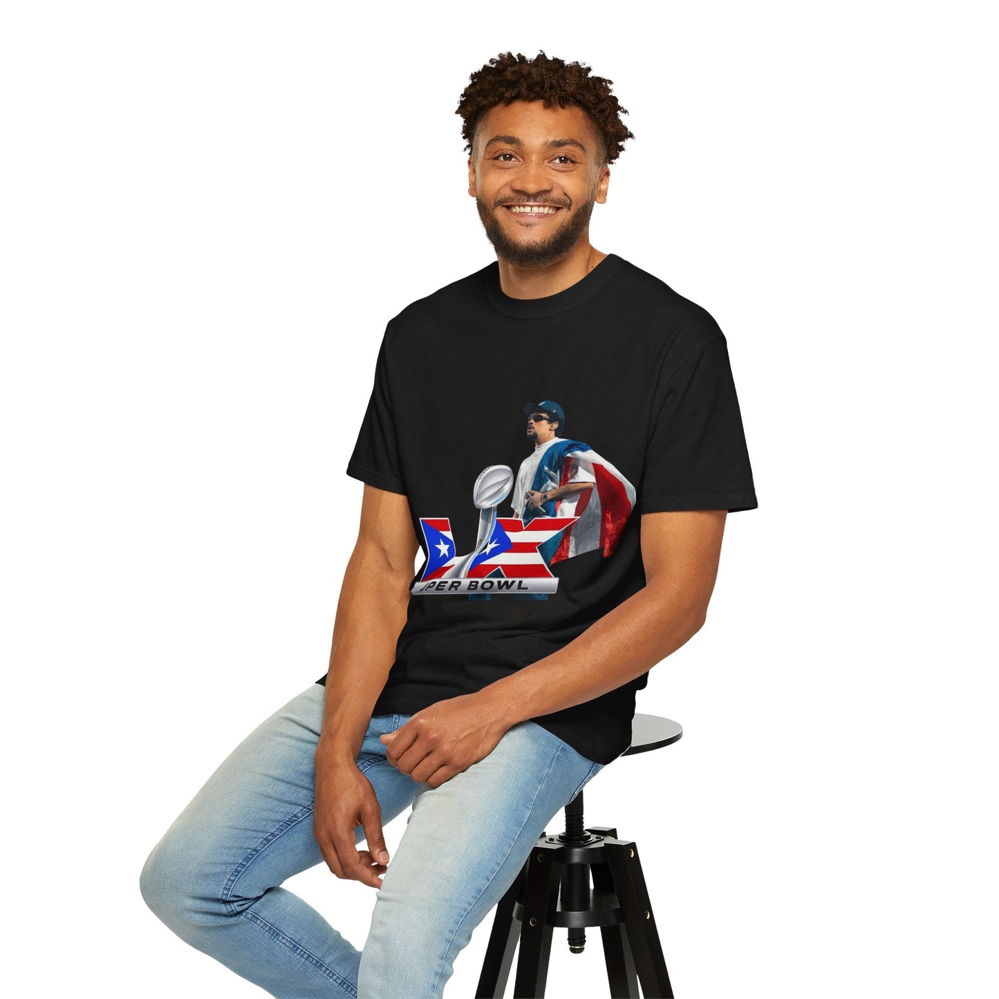 Puerto Rico Unisex Garment - Dyed T-Shirt, Football Fan Tee, Game Day Apparel, Sports Merchandise, Gifts for Men and Women - Metamorphosis Creations
