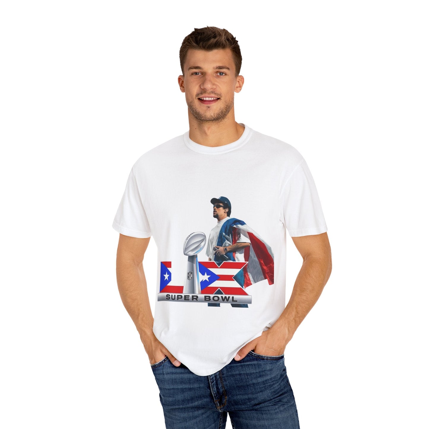 Puerto Rico Unisex Garment - Dyed T-Shirt, Football Fan Tee, Game Day Apparel, Sports Merchandise, Gifts for Men and Women - Metamorphosis Creations