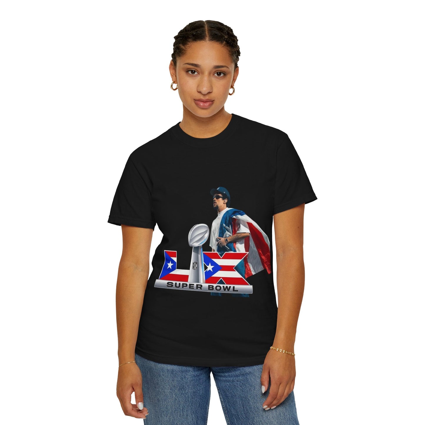Puerto Rico Unisex Garment - Dyed T-Shirt, Football Fan Tee, Game Day Apparel, Sports Merchandise, Gifts for Men and Women - Metamorphosis Creations