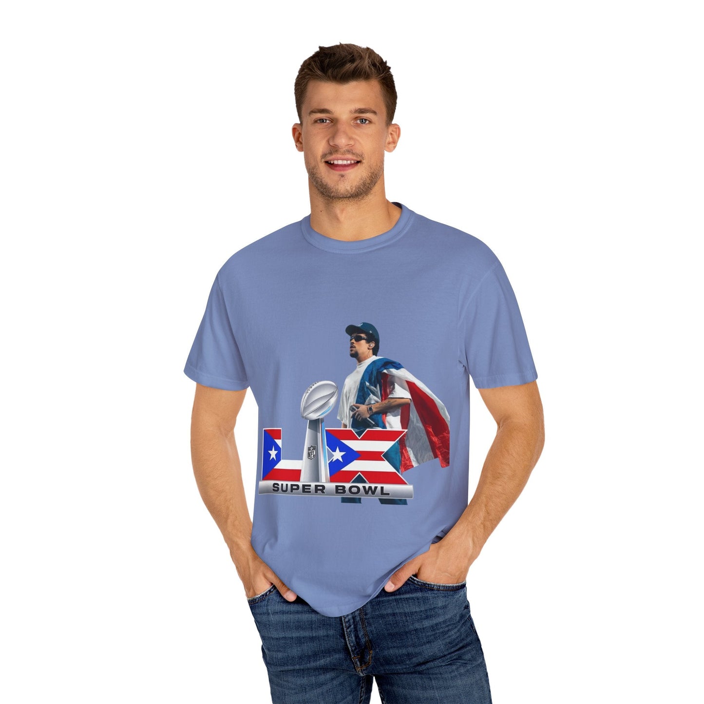 Puerto Rico Unisex Garment - Dyed T-Shirt, Football Fan Tee, Game Day Apparel, Sports Merchandise, Gifts for Men and Women - Metamorphosis Creations