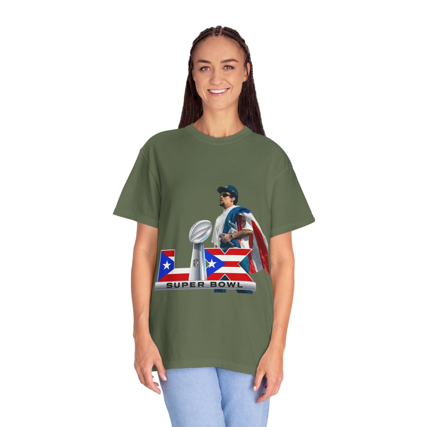 Puerto Rico Unisex Garment - Dyed T-Shirt, Football Fan Tee, Game Day Apparel, Sports Merchandise, Gifts for Men and Women - Metamorphosis Creations