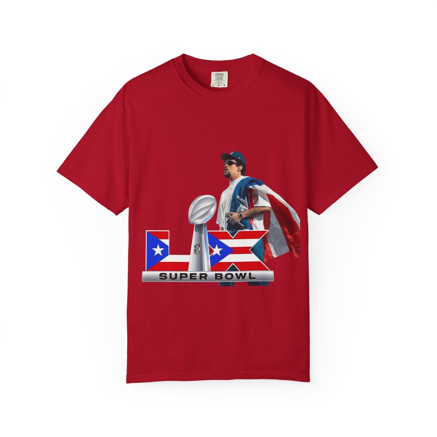Puerto Rico Unisex Garment - Dyed T-Shirt, Football Fan Tee, Game Day Apparel, Sports Merchandise, Gifts for Men and Women - Metamorphosis Creations