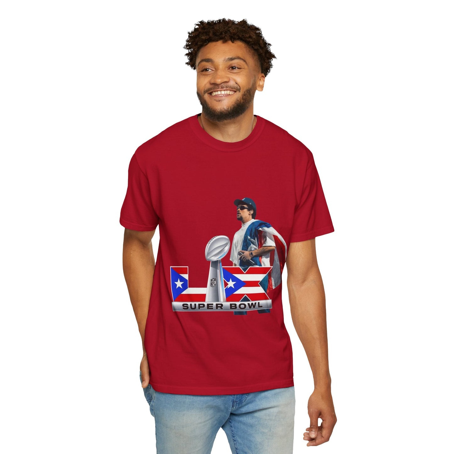 Puerto Rico Unisex Garment - Dyed T-Shirt, Football Fan Tee, Game Day Apparel, Sports Merchandise, Gifts for Men and Women - Metamorphosis Creations