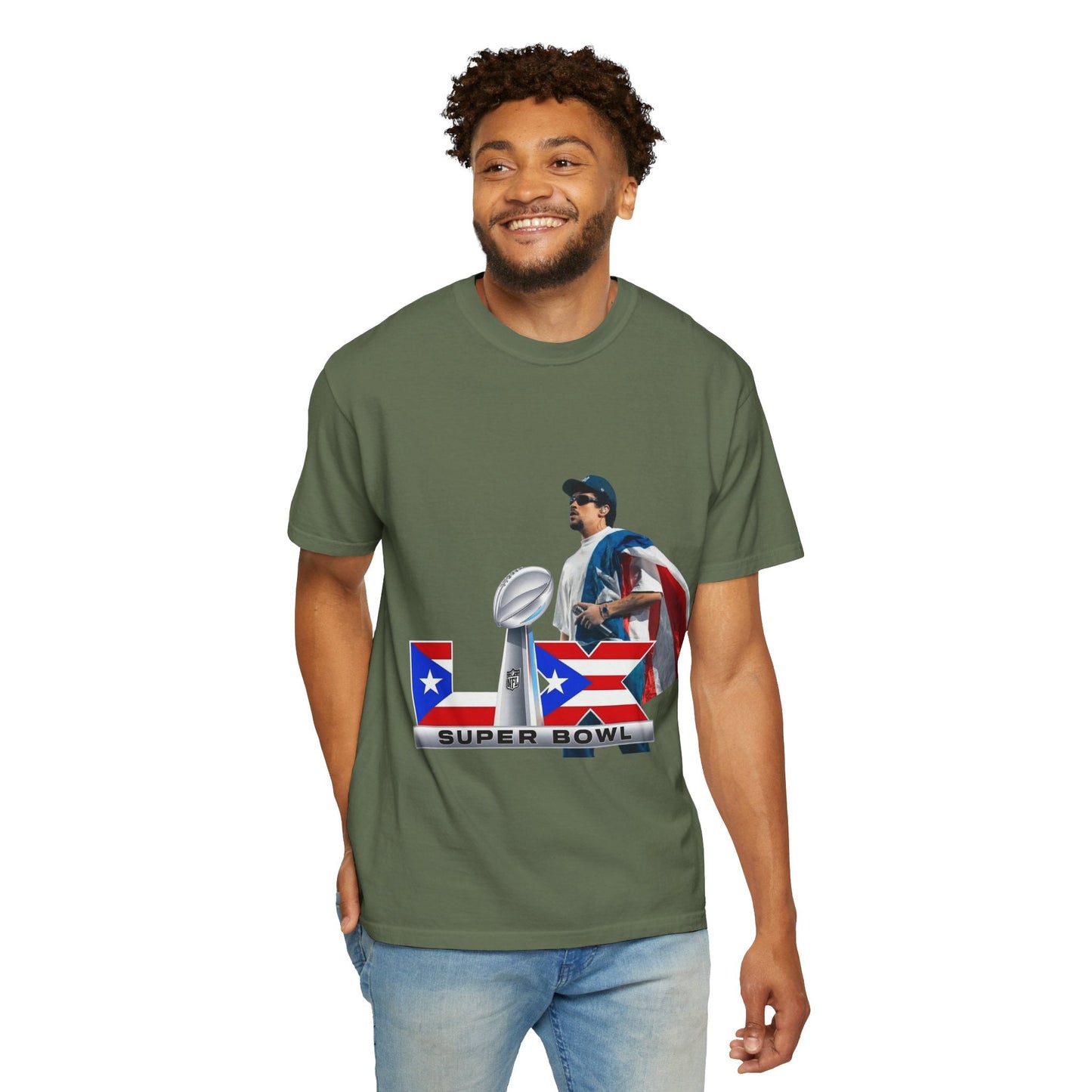 Puerto Rico Unisex Garment - Dyed T-Shirt, Football Fan Tee, Game Day Apparel, Sports Merchandise, Gifts for Men and Women - Metamorphosis Creations