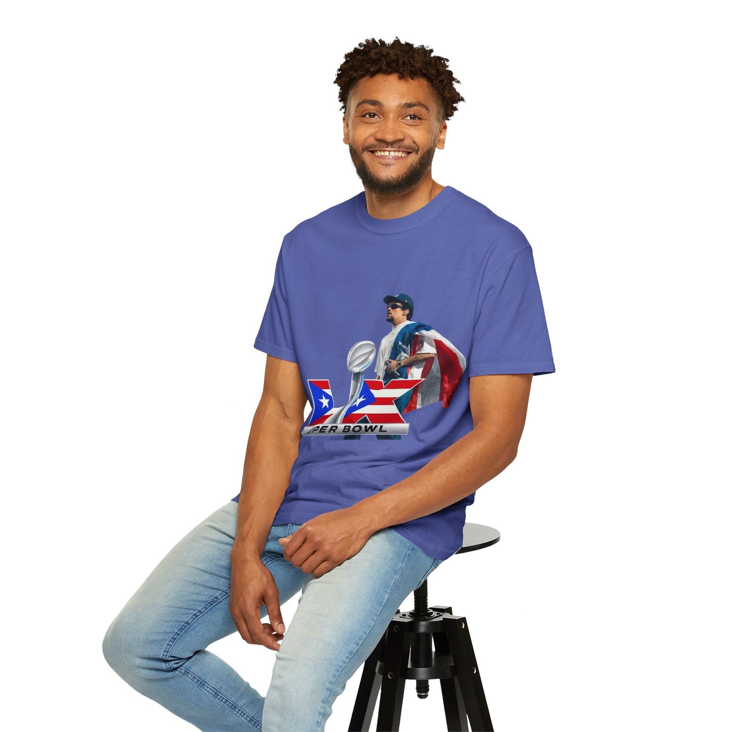 Puerto Rico Unisex Garment - Dyed T-Shirt, Football Fan Tee, Game Day Apparel, Sports Merchandise, Gifts for Men and Women - Metamorphosis Creations
