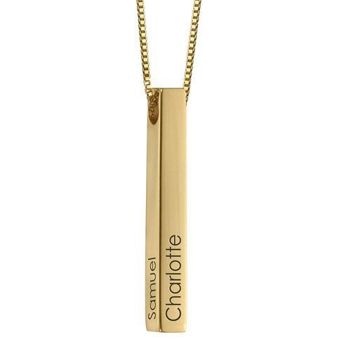S925 Sterling Silver Couple Name Silver Bar Necklace - Metamorphosis Creations