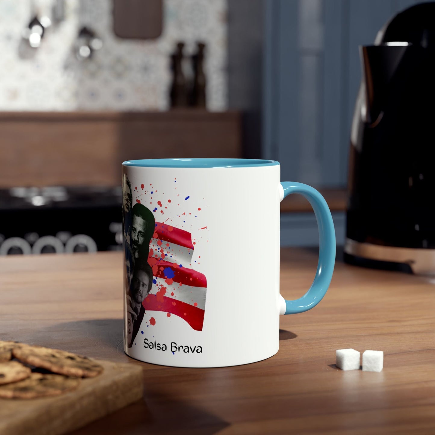 Salsa Inspired Two - Tone Coffee Mug, 11oz, Cuban Culture Mug, Gift for Music Lovers, Colorful Cafe Mug, Party Drinkware - Metamorphosis Creations