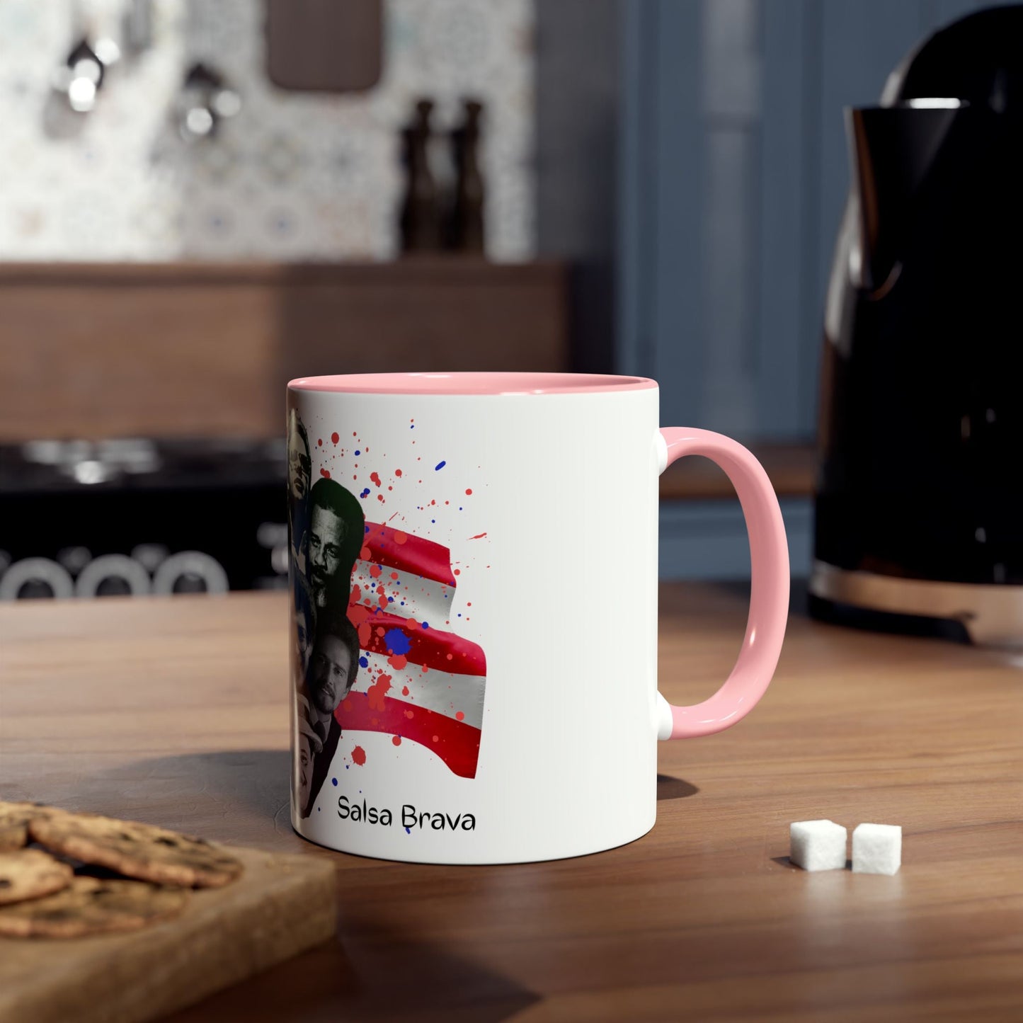 Salsa Inspired Two - Tone Coffee Mug, 11oz, Cuban Culture Mug, Gift for Music Lovers, Colorful Cafe Mug, Party Drinkware - Metamorphosis Creations