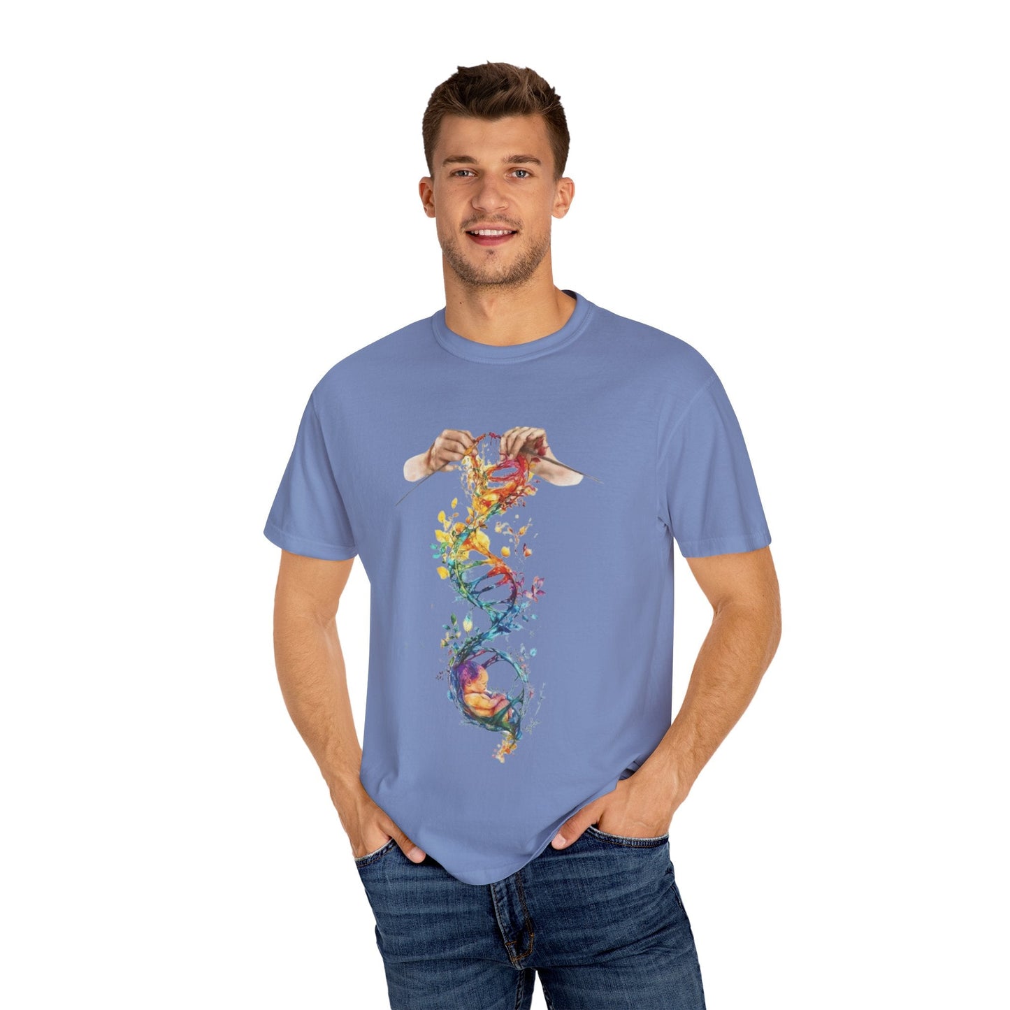 👚 Soft. Stylish. Mom - approved. Order now and gift her something she'll actually wear! Colorful DNA Art Unisex T-shirt, Science Tee, Creative Garment, Gift for Scientists, - Metamorphosis Creations
