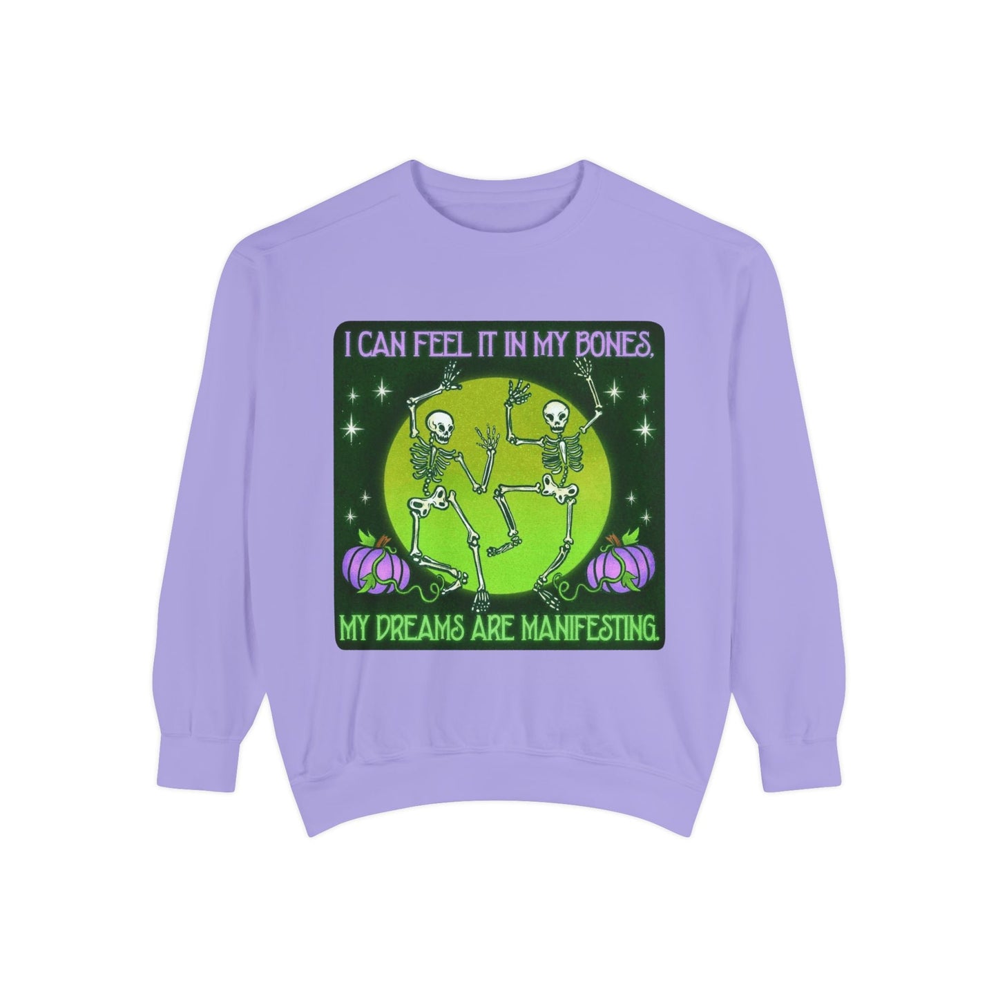 Spooky Manifesting Sweatshirt, Unisex Skeleton Pullover, Halloween Apparel, Cozy Fall Fashion, Casual Trendy Top, Unique Gift - Metamorphosis Creations