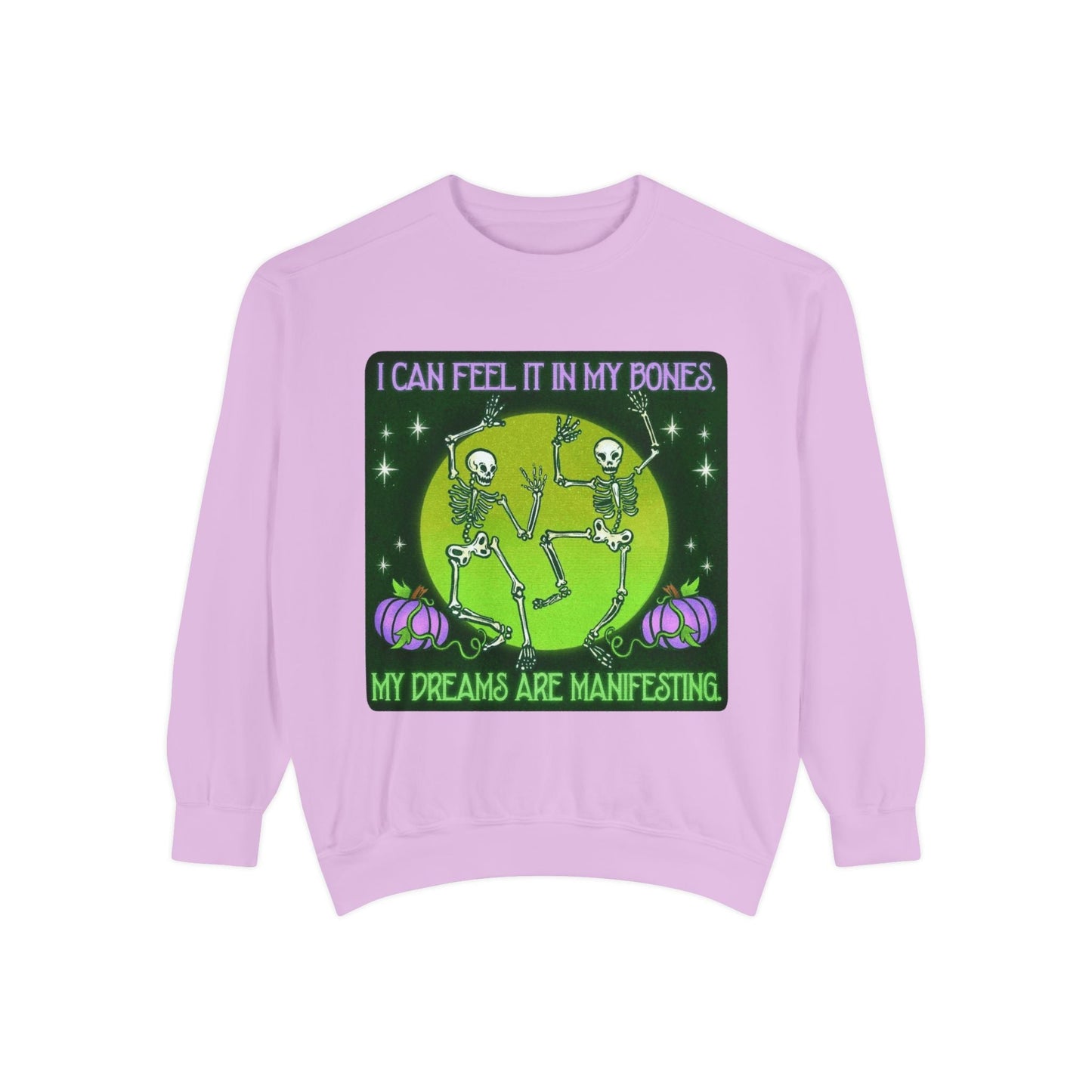 Spooky Manifesting Sweatshirt, Unisex Skeleton Pullover, Halloween Apparel, Cozy Fall Fashion, Casual Trendy Top, Unique Gift - Metamorphosis Creations