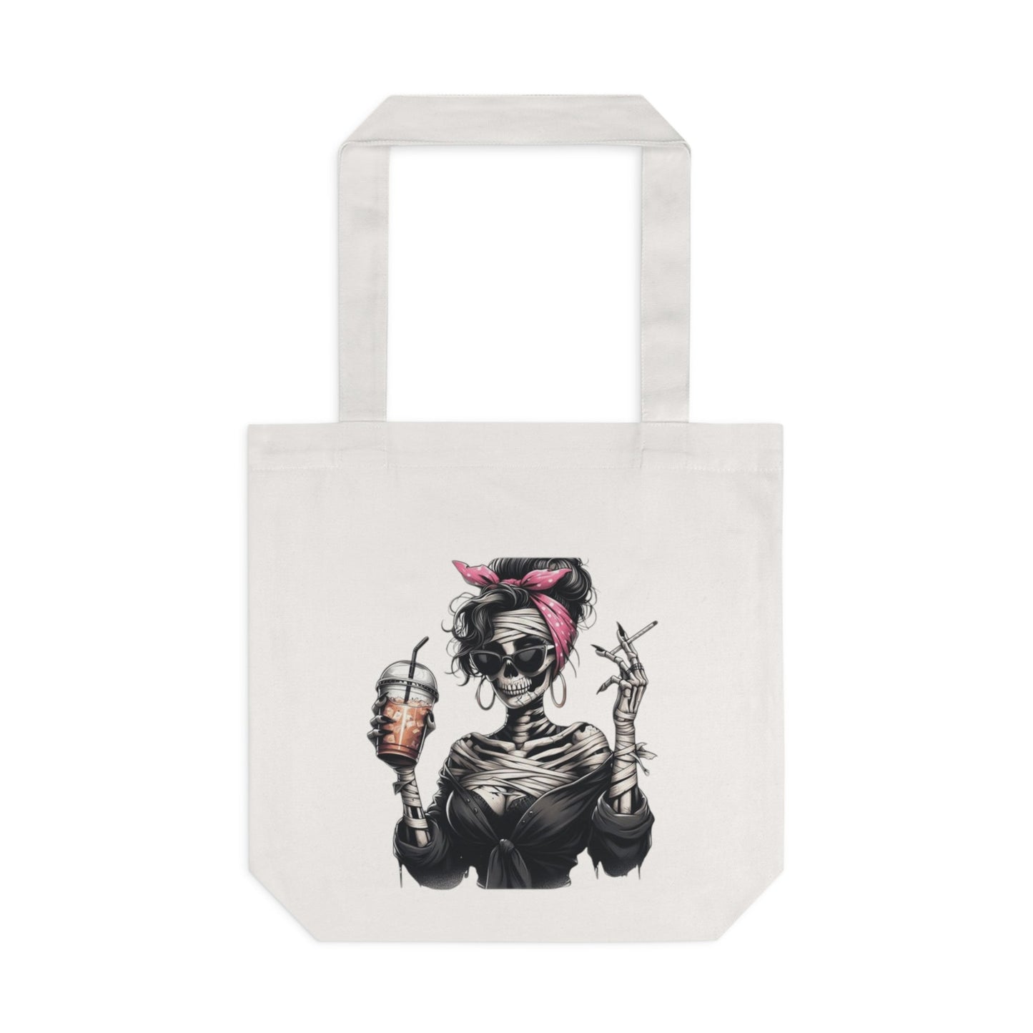 Spooky Season Cotton Tote Bag, Halloween Tote, Skull Tote, Eco - Friendly Bag, Gothic Style, Perfect for Trick or Treating - Metamorphosis Creations
