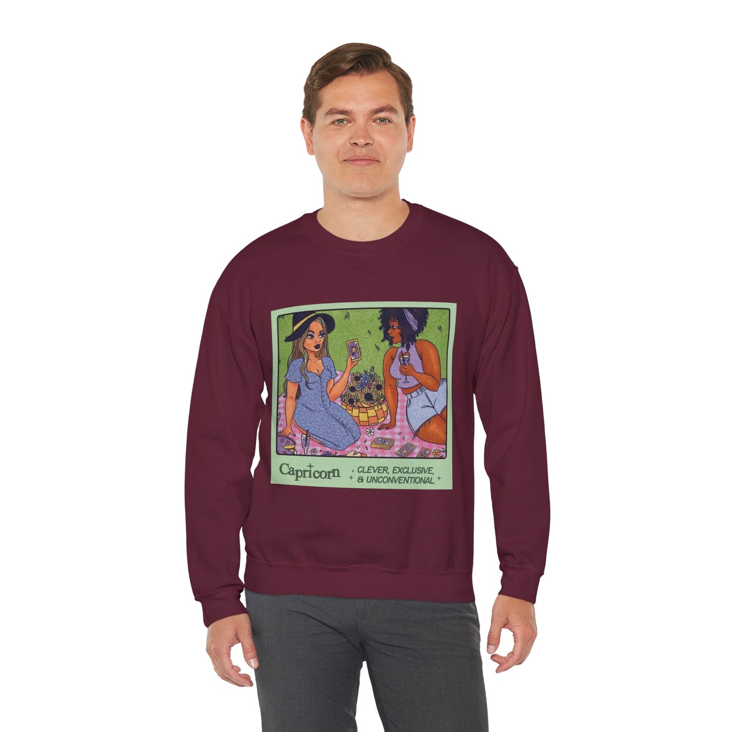 Spooky Vibes Only" Halloween Sweater Capricorn Vibes Crewneck Sweatshirt, Cozy Unisex Apparel, Astrology Gift, Casual Layering Top - Metamorphosis Creations