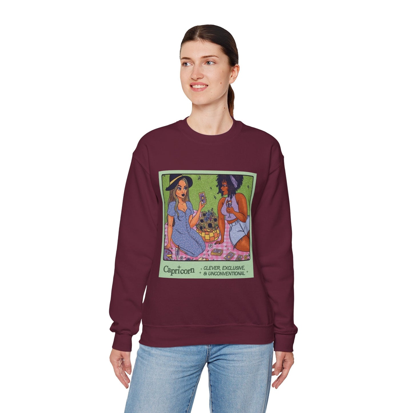 Spooky Vibes Only" Halloween Sweater Capricorn Vibes Crewneck Sweatshirt, Cozy Unisex Apparel, Astrology Gift, Casual Layering Top - Metamorphosis Creations