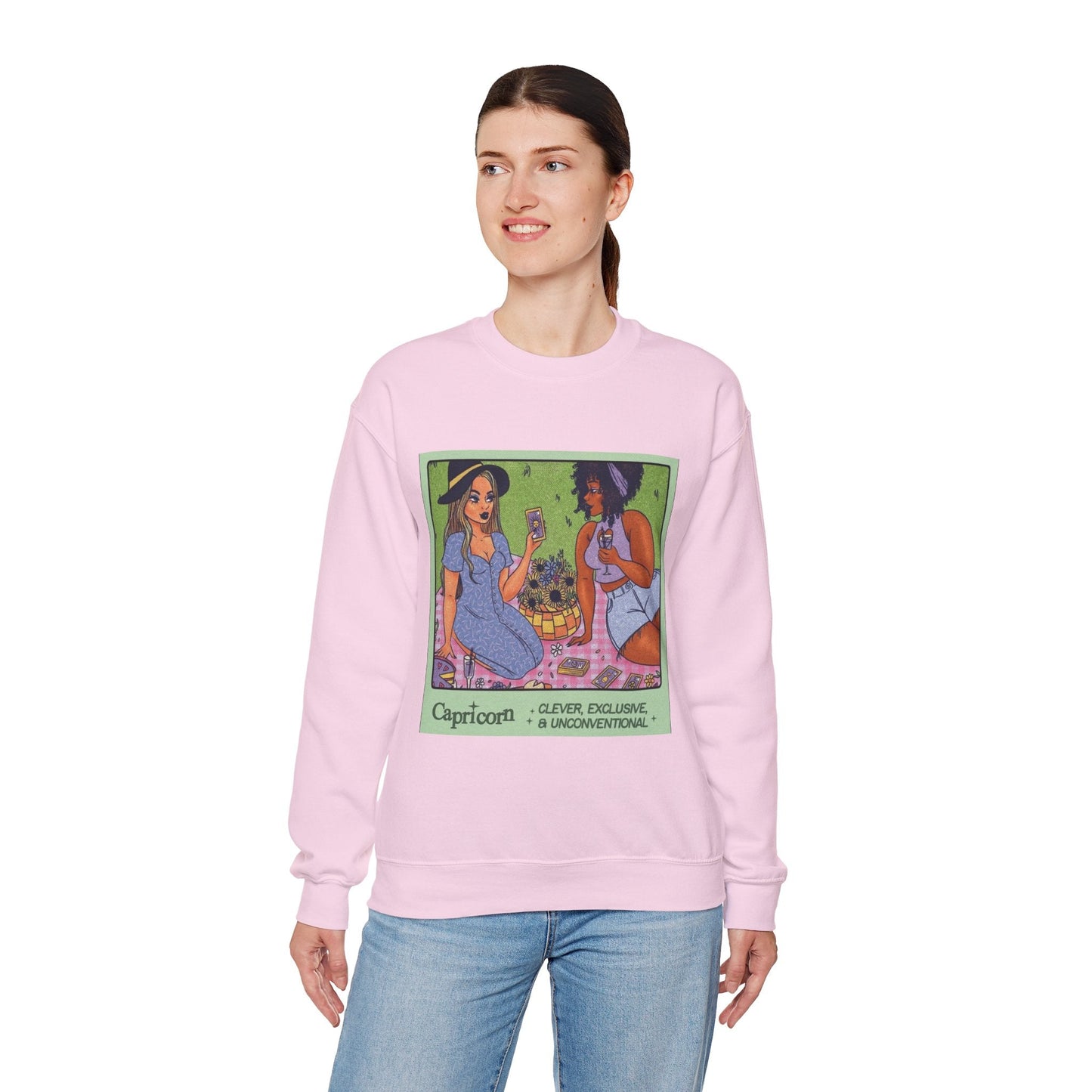 Spooky Vibes Only" Halloween Sweater Capricorn Vibes Crewneck Sweatshirt, Cozy Unisex Apparel, Astrology Gift, Casual Layering Top - Metamorphosis Creations