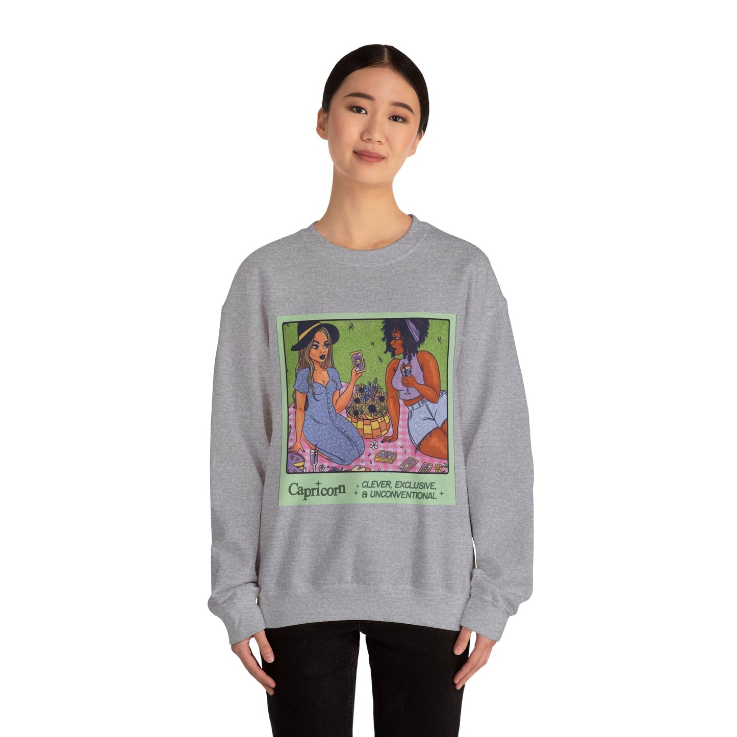 Spooky Vibes Only" Halloween Sweater Capricorn Vibes Crewneck Sweatshirt, Cozy Unisex Apparel, Astrology Gift, Casual Layering Top - Metamorphosis Creations