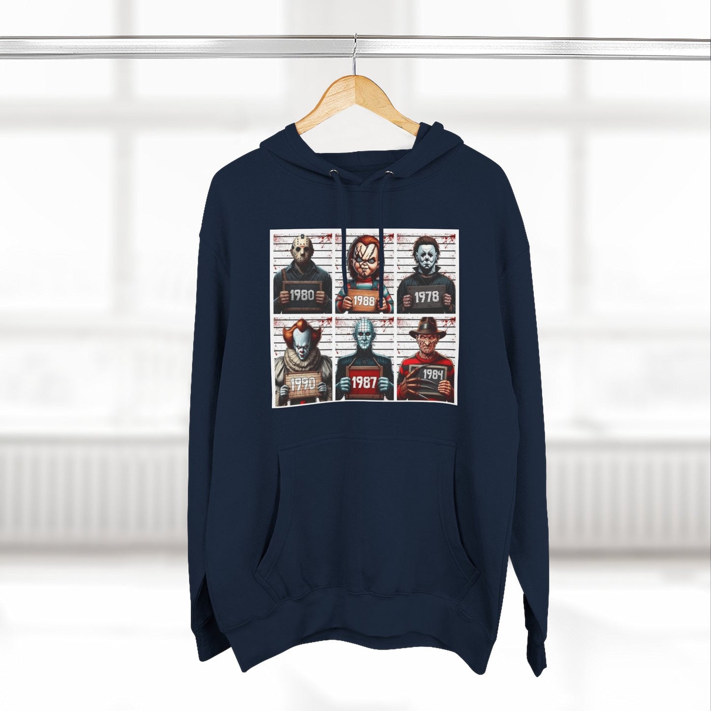 Spooky Vibes Only Halloween Sweater Retro Horror Movie Three - Panel Fleece Hoodie, Halloween Gift, Cozy Sweatshirt, Movie Lover Apparel, Vintage Movie Merchandise - Metamorphosis Creations