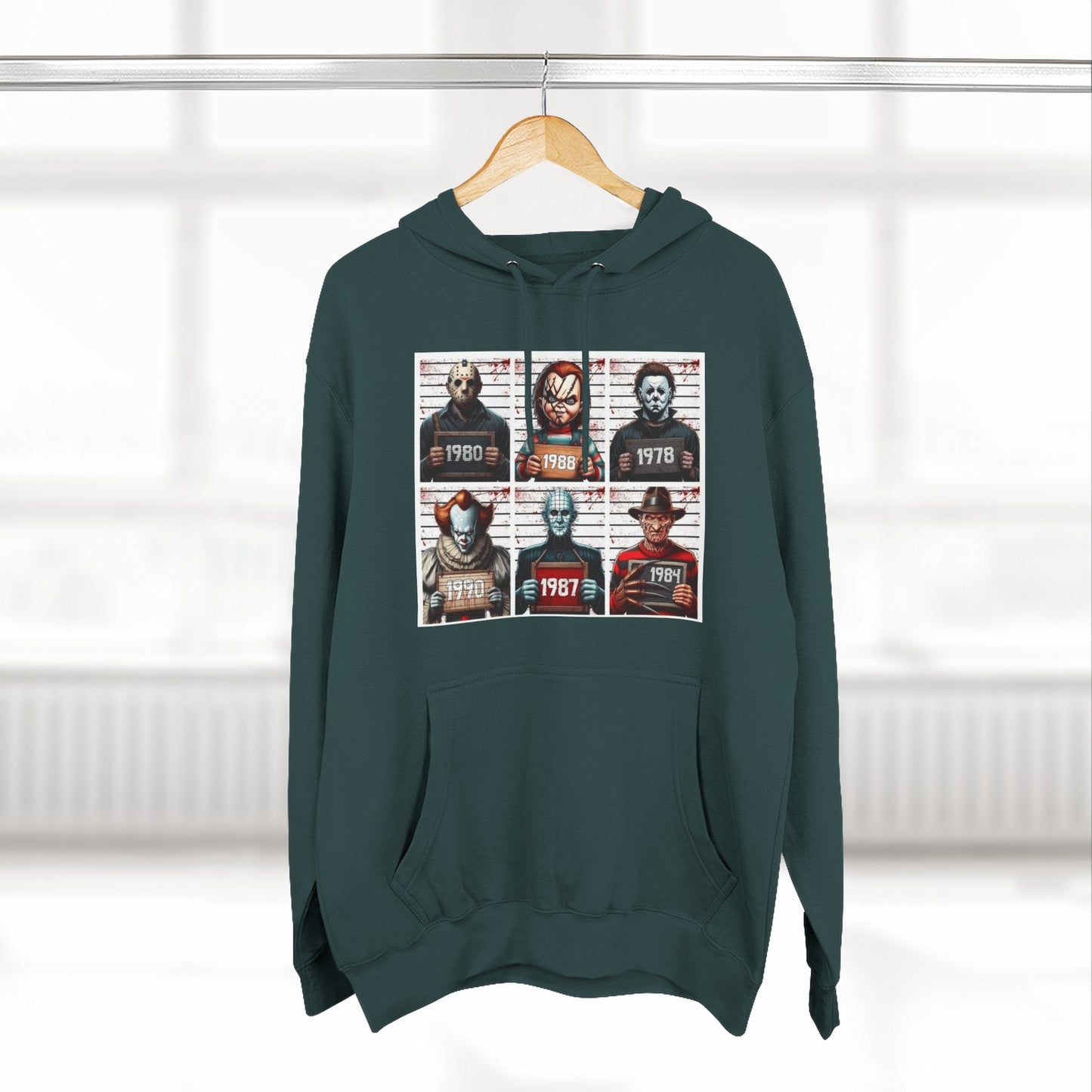 Spooky Vibes Only Halloween Sweater Retro Horror Movie Three - Panel Fleece Hoodie, Halloween Gift, Cozy Sweatshirt, Movie Lover Apparel, Vintage Movie Merchandise - Metamorphosis Creations
