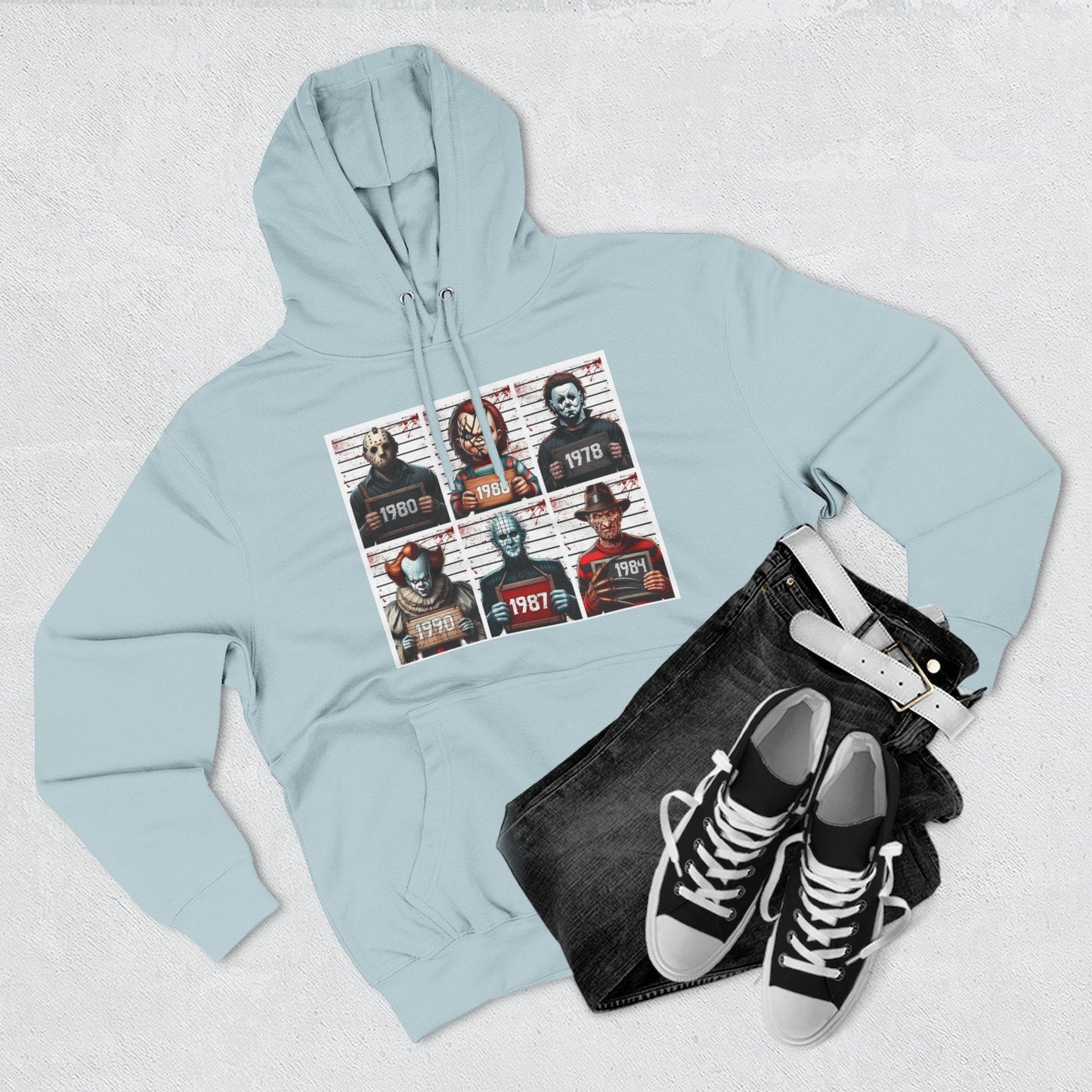 Spooky Vibes Only Halloween Sweater Retro Horror Movie Three - Panel Fleece Hoodie, Halloween Gift, Cozy Sweatshirt, Movie Lover Apparel, Vintage Movie Merchandise - Metamorphosis Creations