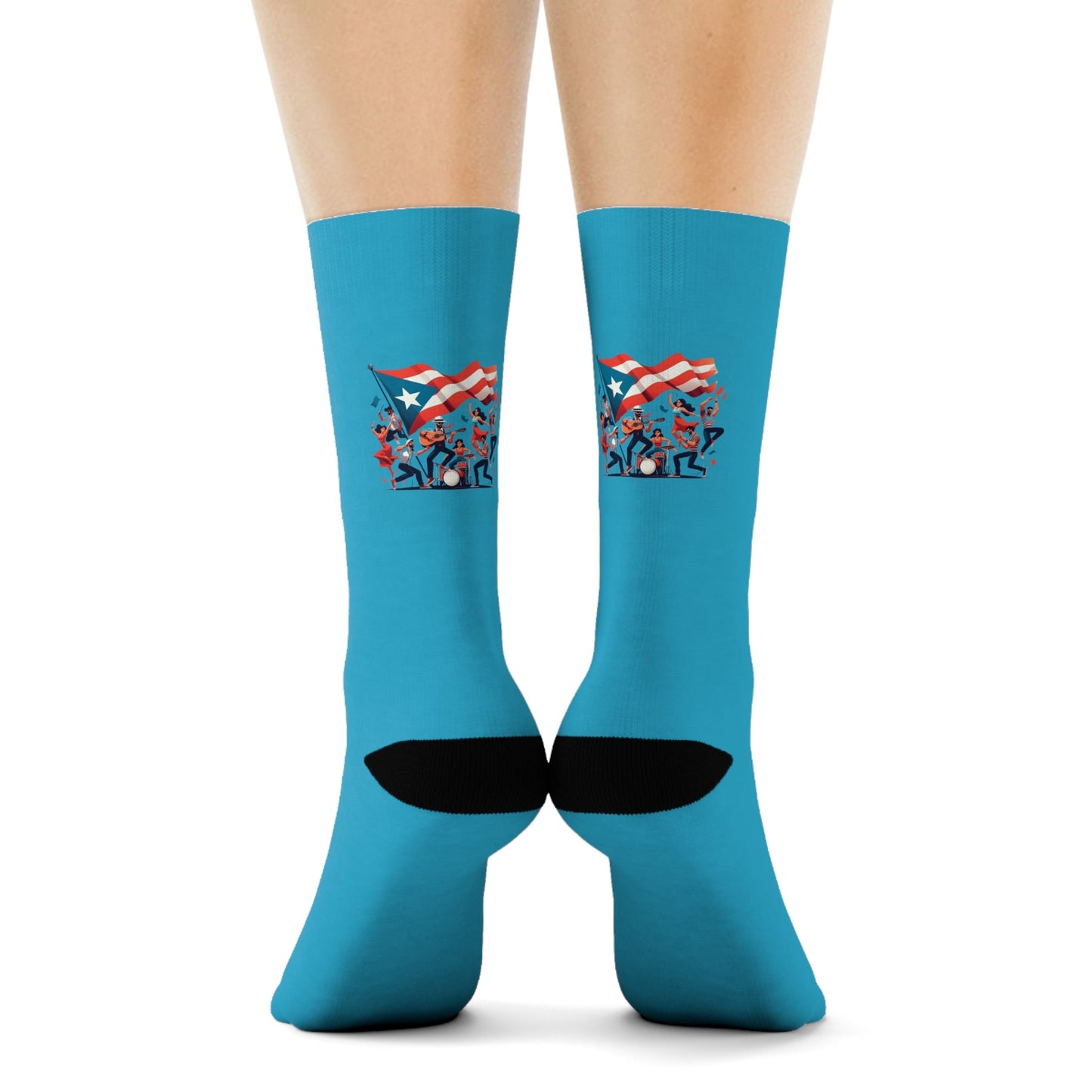 Step with Pride – From La Isla to NYC Patriotic Crew Socks for Special Occasions, Comfortable Socks, Casual Wear, Unique Fashion Accessory - Metamorphosis Creations