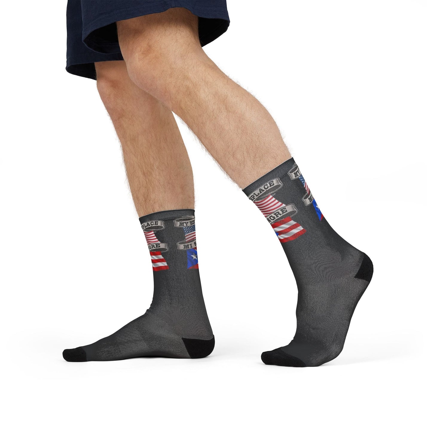 Step with Pride – From La Isla to NYC Patriotic Crew Socks | Perfect for 4th of July, Gifts for Travelers, Casual Wear, Fun Sock Collection, Warm & Cozy Feet - Metamorphosis Creations