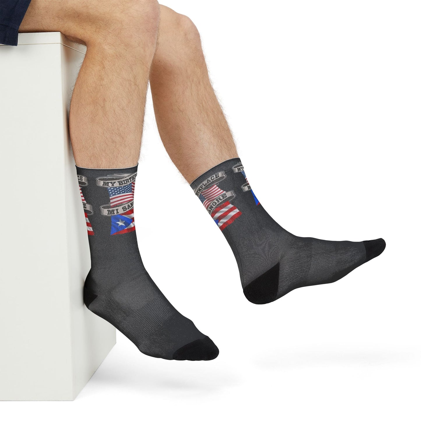 Step with Pride – From La Isla to NYC Patriotic Crew Socks | Perfect for 4th of July, Gifts for Travelers, Casual Wear, Fun Sock Collection, Warm & Cozy Feet - Metamorphosis Creations