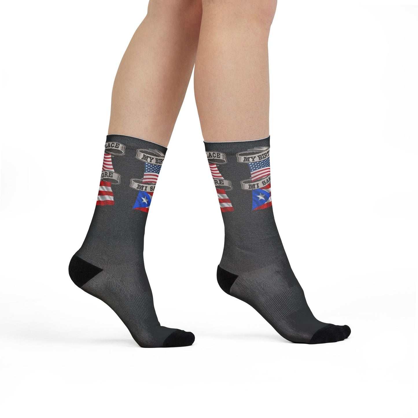 Step with Pride – From La Isla to NYC Patriotic Crew Socks | Perfect for 4th of July, Gifts for Travelers, Casual Wear, Fun Sock Collection, Warm & Cozy Feet - Metamorphosis Creations