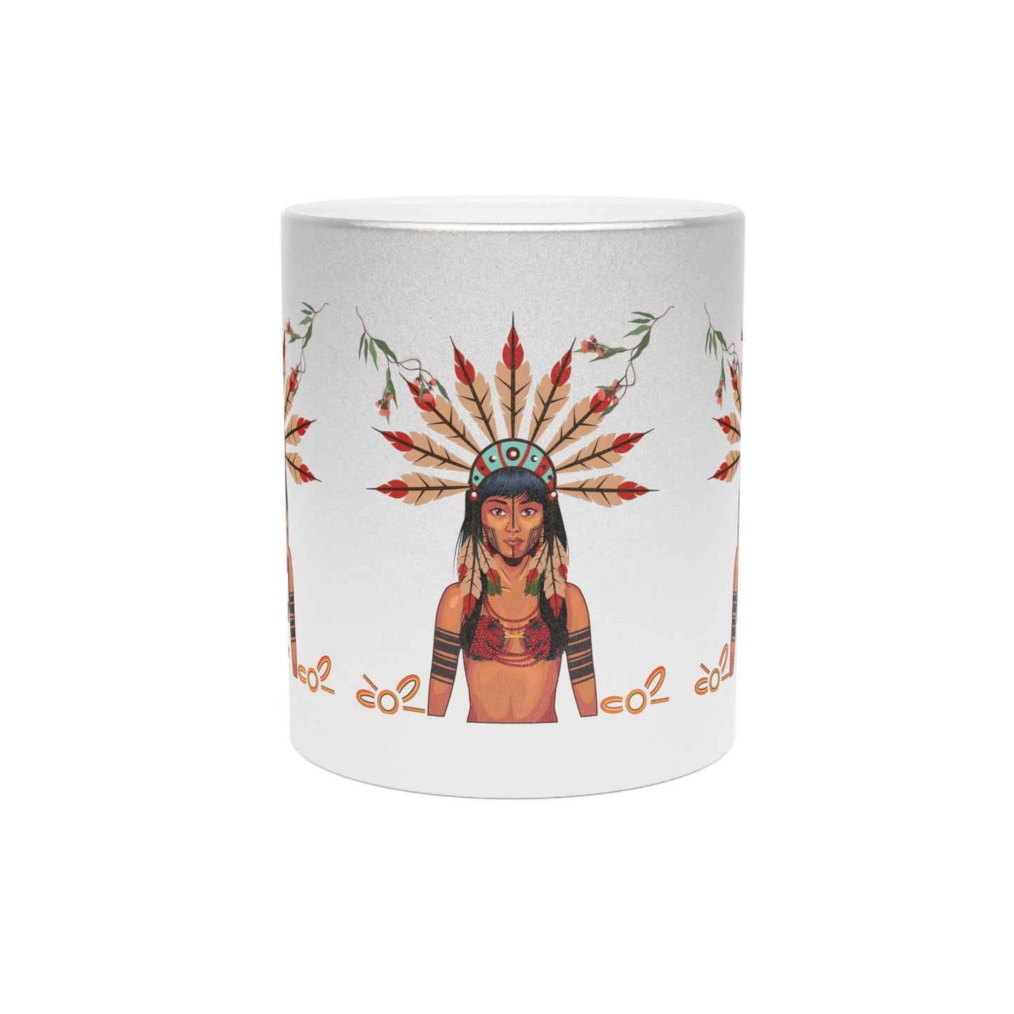 TAINO PUERTO RICAN Metallic Mug (Silver Gold) - Metamorphosis Creations