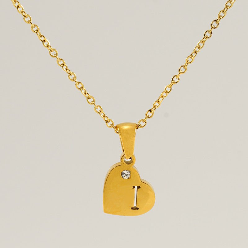 Titanium Steel Heart Shape With Diamond Pendant Necklace - Metamorphosis Creations