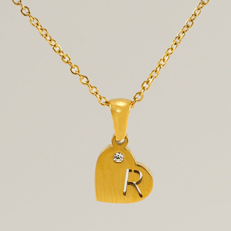 Titanium Steel Heart Shape With Diamond Pendant Necklace - Metamorphosis Creations