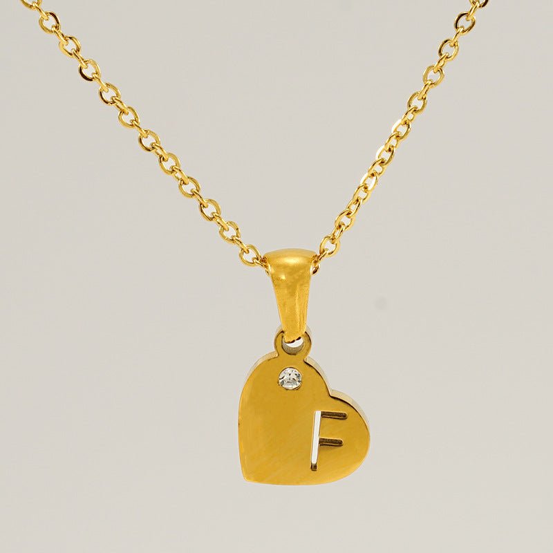 Titanium Steel Heart Shape With Diamond Pendant Necklace - Metamorphosis Creations