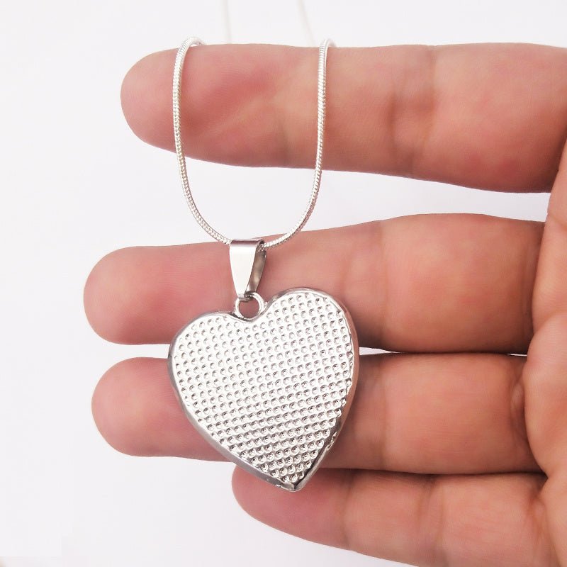 To My Daughter Love Mom Heart Epoxy Necklace Inspirational Jewelry - Metamorphosis Creations