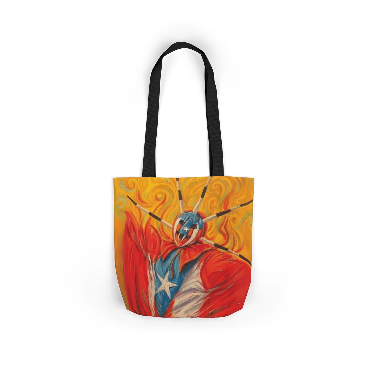 Tropical Love: Tote Bags with Puerto Rican Designs" Puerto Rico Vibrant Tote Bag, 5 - Color Straps - Metamorphosis Creations