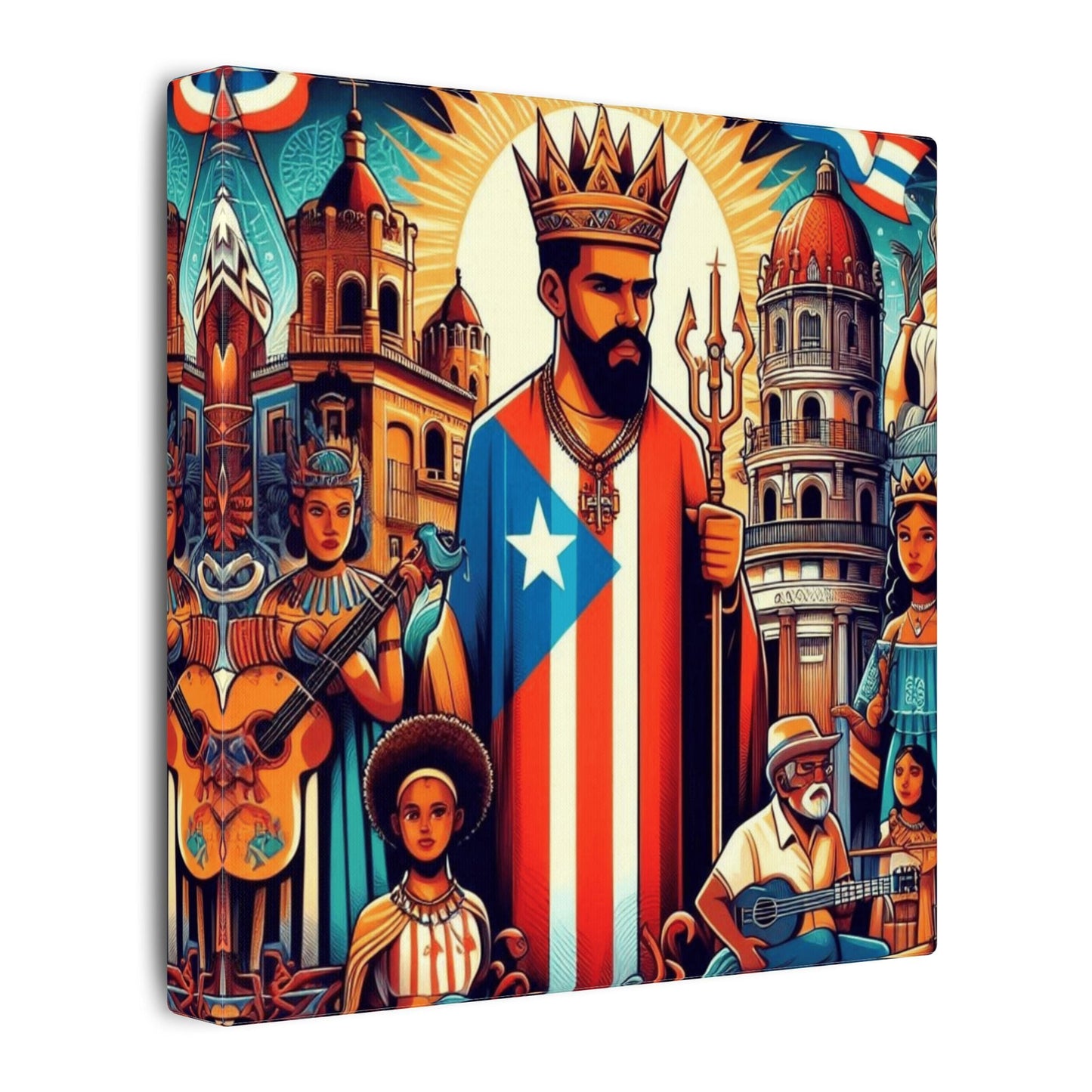 Vibrant Puerto Rican Art Canvas, Cultural Wall Decor, Celebration Decor, Unique Gift, Home Accent, Multi - Size - Metamorphosis Creations