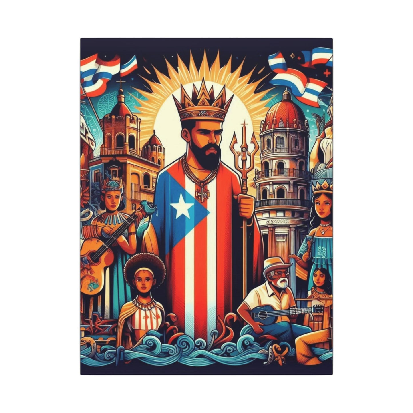 Vibrant Puerto Rican Art Canvas, Cultural Wall Decor, Celebration Decor, Unique Gift, Home Accent, Multi - Size - Metamorphosis Creations