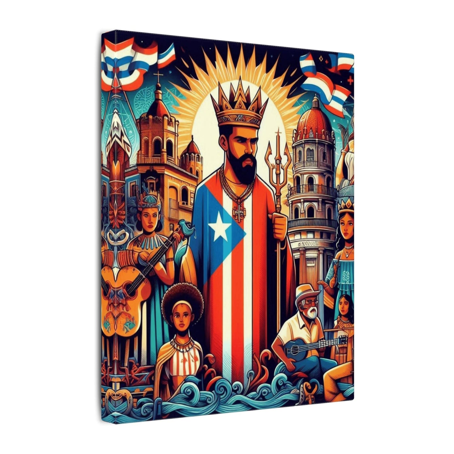 Vibrant Puerto Rican Art Canvas, Cultural Wall Decor, Celebration Decor, Unique Gift, Home Accent, Multi - Size - Metamorphosis Creations