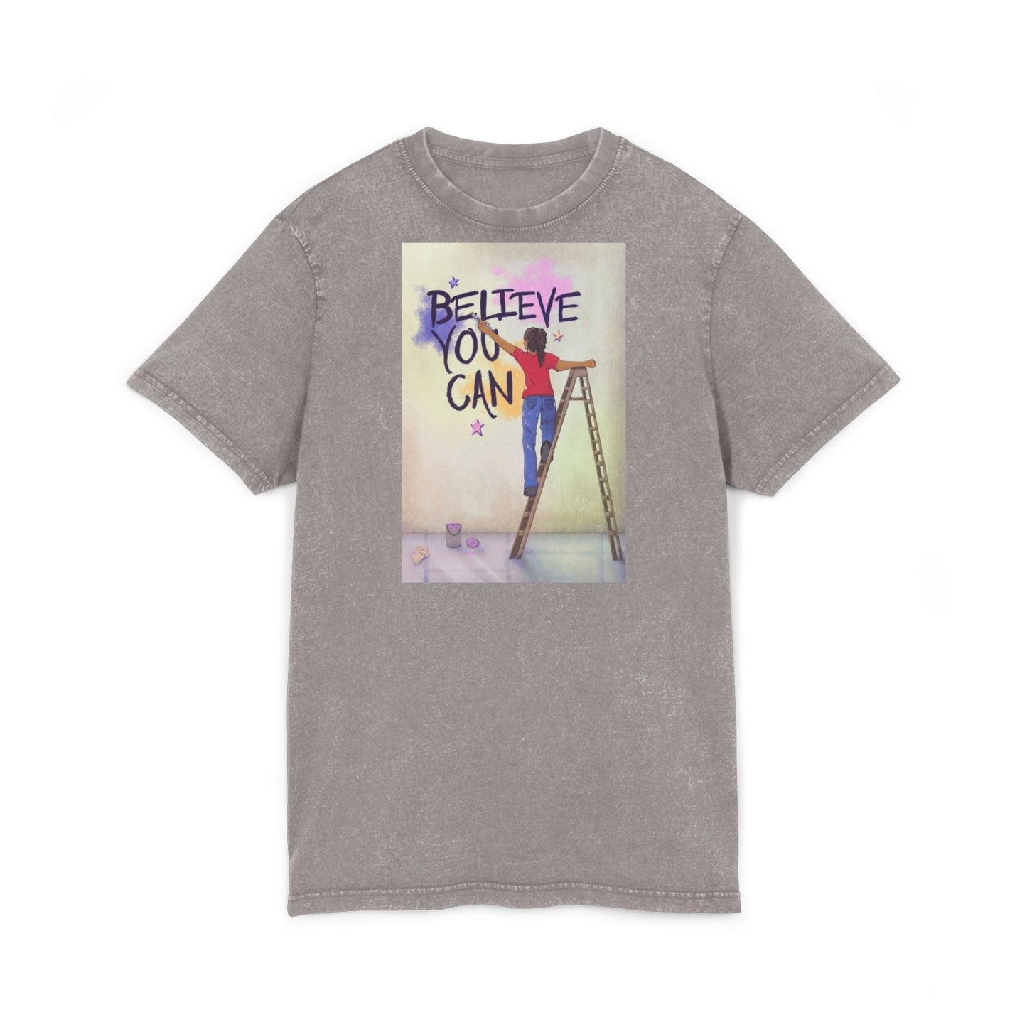 🧘♀️ Wear Your Peace. Believe You Can Acid Washed Tee - Motivational Shirt, Vintage Style T-Shirt, Casual Wear, Gift for Friends, Inspirational Apparel - Metamorphosis Creations