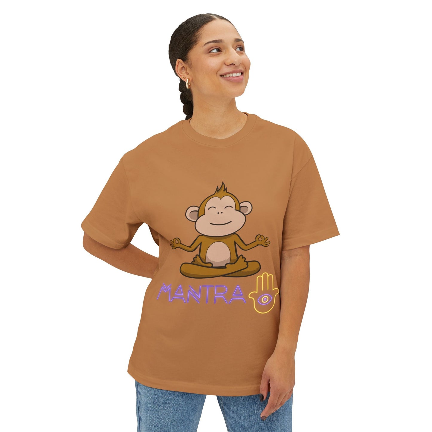 🧘♀️ Wear Your Peace. Mindful Monkey Graphic Tee | Unisex Boxy T-Shirt for Yoga Lovers, Gifts for Him/Her, Relaxation Apparel, Meditative Wear, Casual Streetwear - Metamorphosis Creations