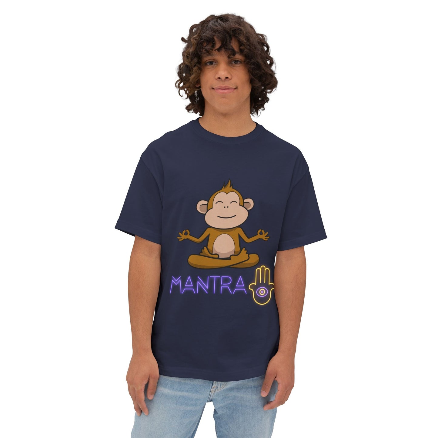 🧘♀️ Wear Your Peace. Mindful Monkey Graphic Tee | Unisex Boxy T-Shirt for Yoga Lovers, Gifts for Him/Her, Relaxation Apparel, Meditative Wear, Casual Streetwear - Metamorphosis Creations