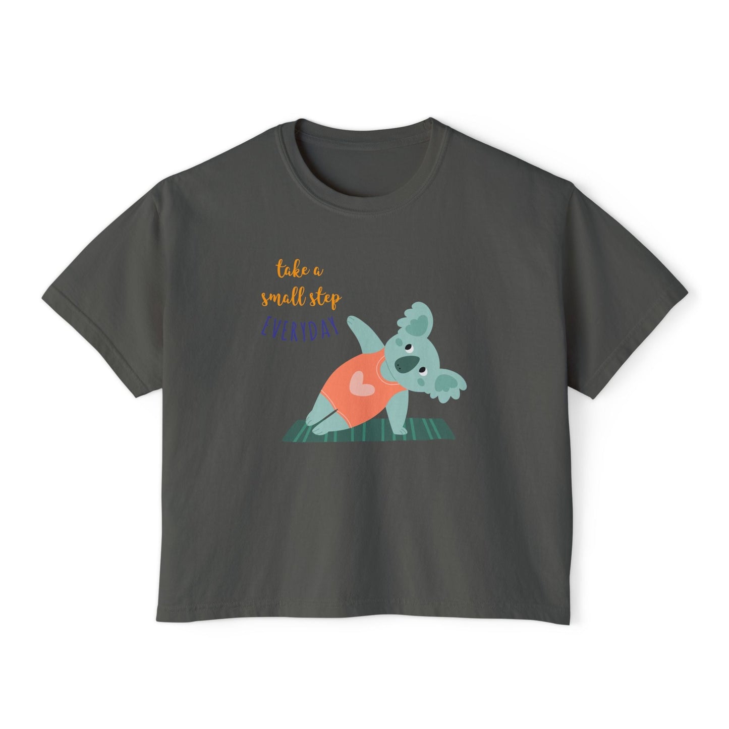 🧘♀️ Wear Your Peace. Motivational Women's Boxy Tee - Cute Koala Design, Relaxed Fit for Everyday Wear, Gift for Animal Lovers, Self - Care Message Premium Top - Metamorphosis Creations