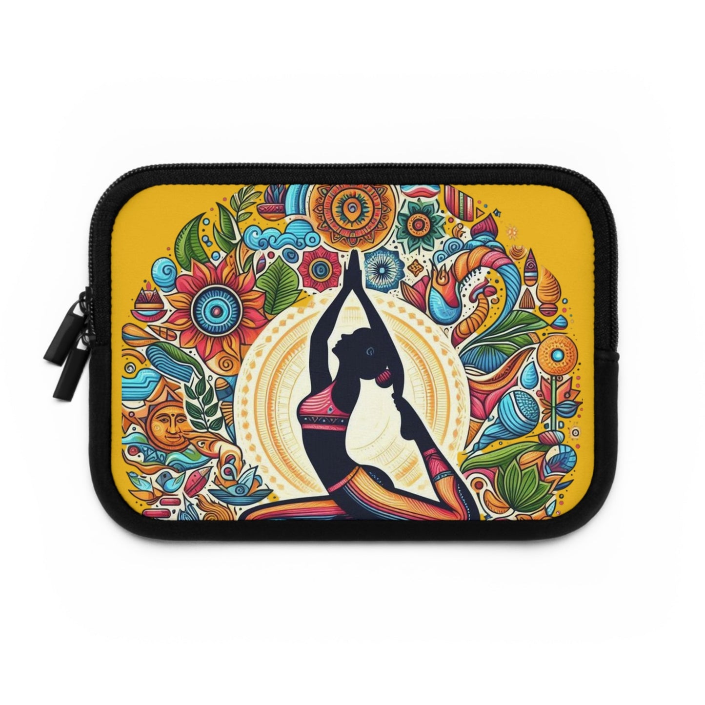 Yoga - Inspired Laptop Sleeve, Bohemian Laptop Case, Artful MacBook Sleeve, Meditation Gift, Colorful Tech Pouch - Metamorphosis Creations
