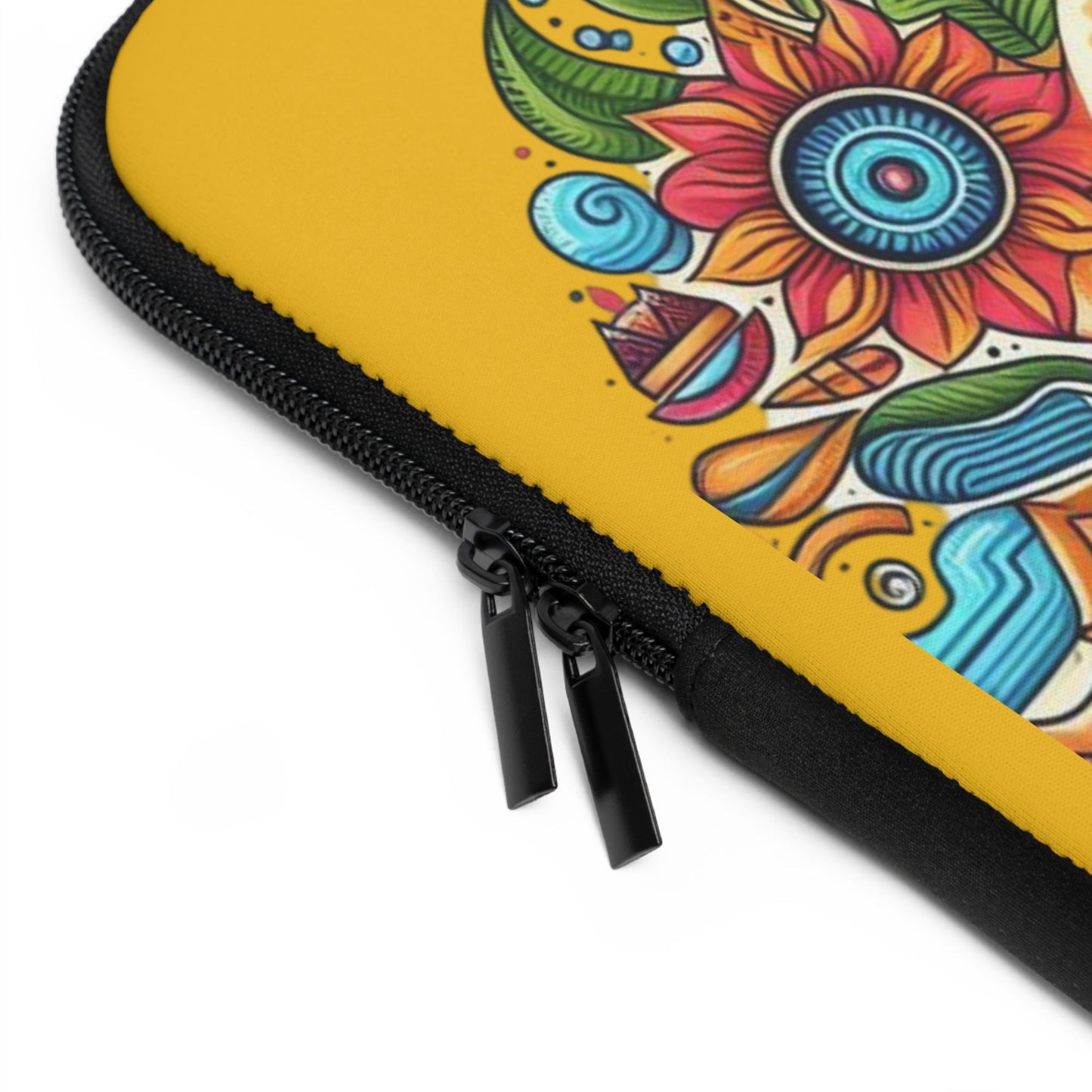 Yoga - Inspired Laptop Sleeve, Bohemian Laptop Case, Artful MacBook Sleeve, Meditation Gift, Colorful Tech Pouch - Metamorphosis Creations