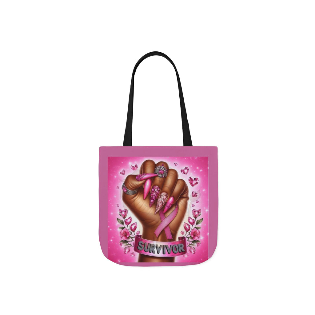 Breast Cancer Survivor Tote Bag  Pink Ribbon Empowerment Canvas Tote