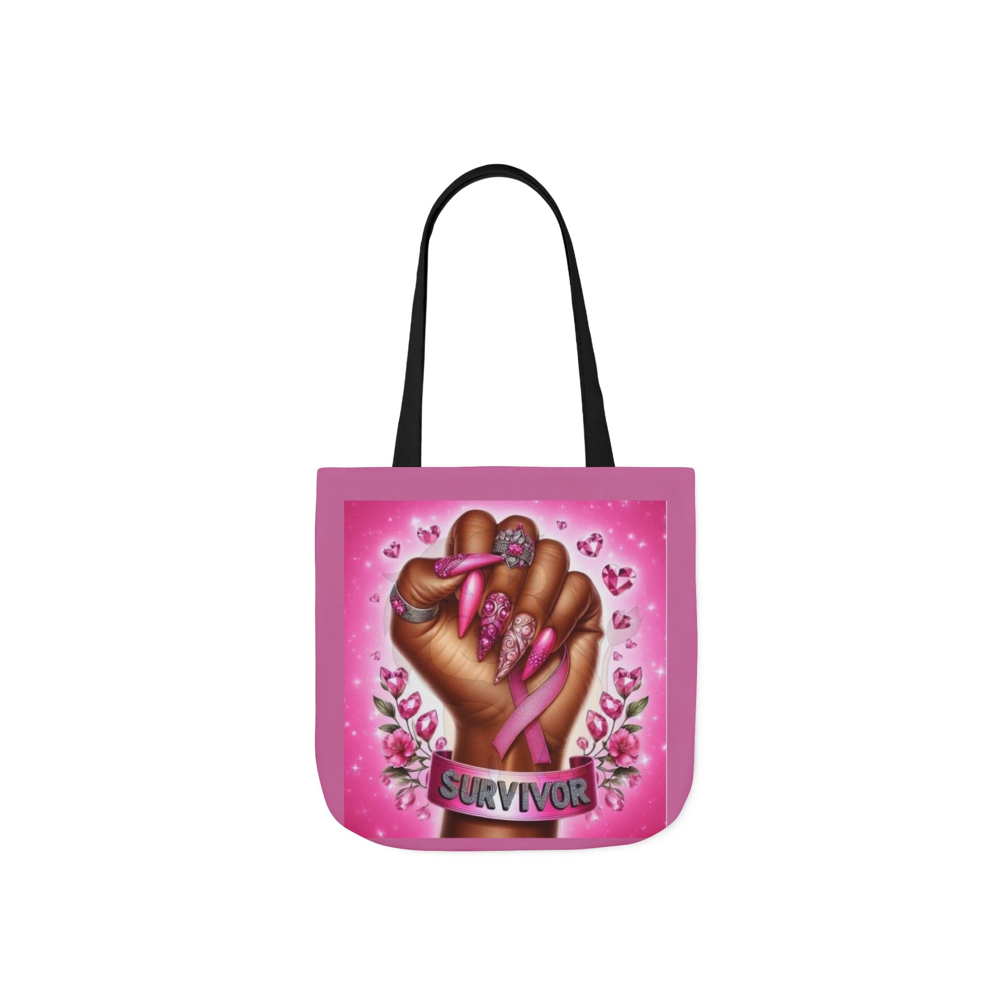 Breast Cancer Survivor Tote Bag  Pink Ribbon Empowerment Canvas Tote