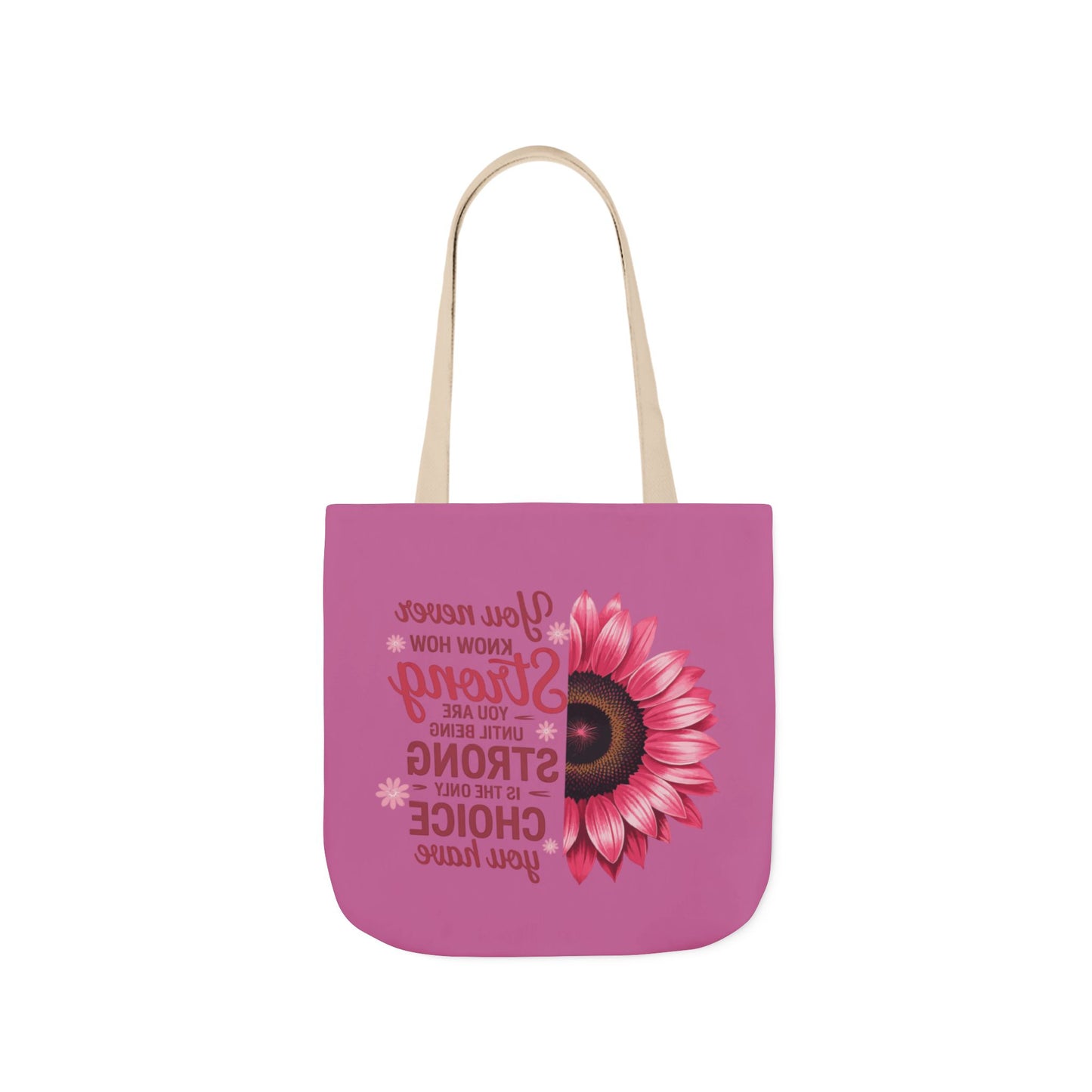 Cancer Survivor Hope Collection Inspirational Canvas Tote Bag with Floral Design