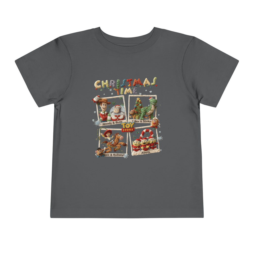 Christmas Time Toddler Tee  Cute Holiday Toy & Santa Print