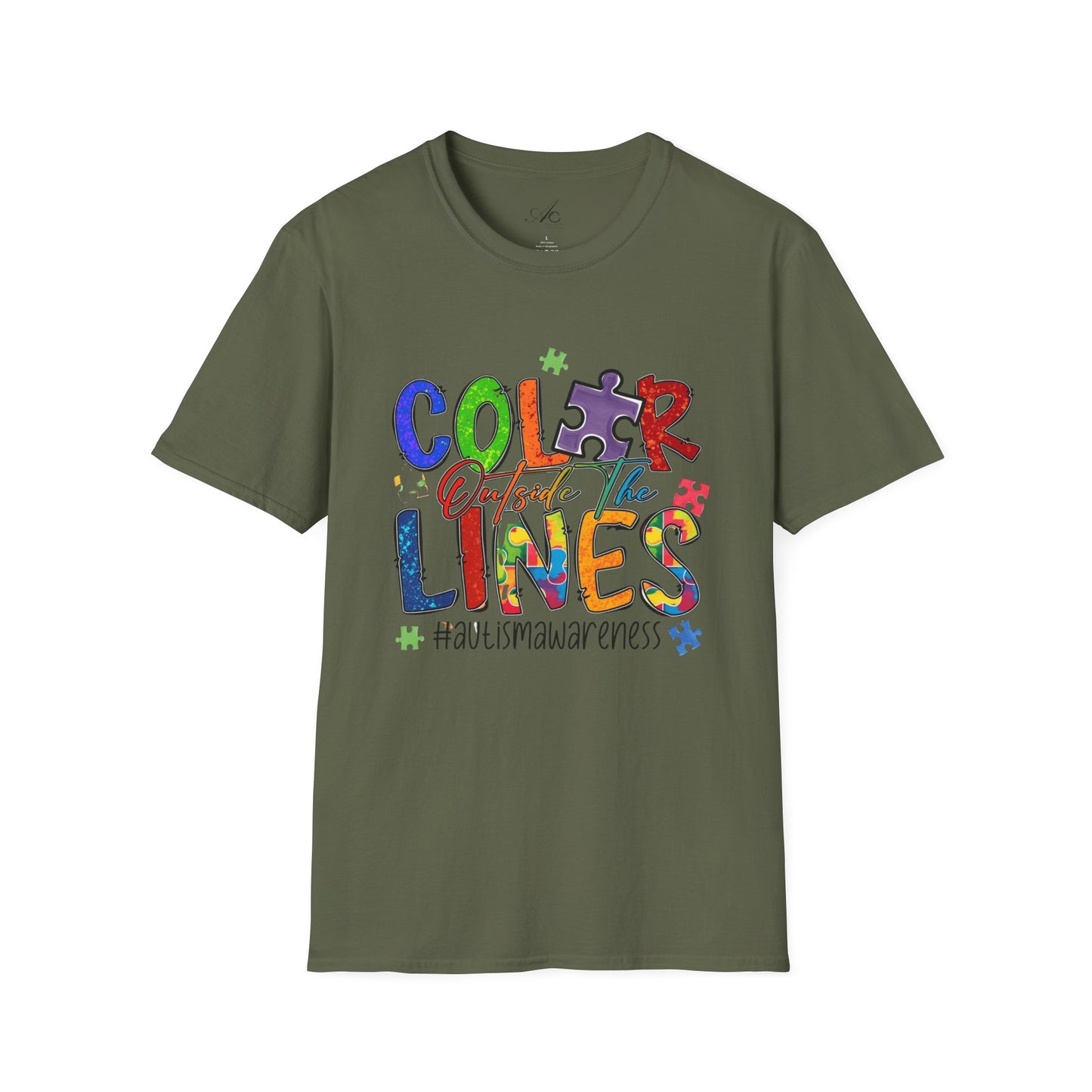 Color Outside the Lines Unisex T-Shirt for Autism Awareness