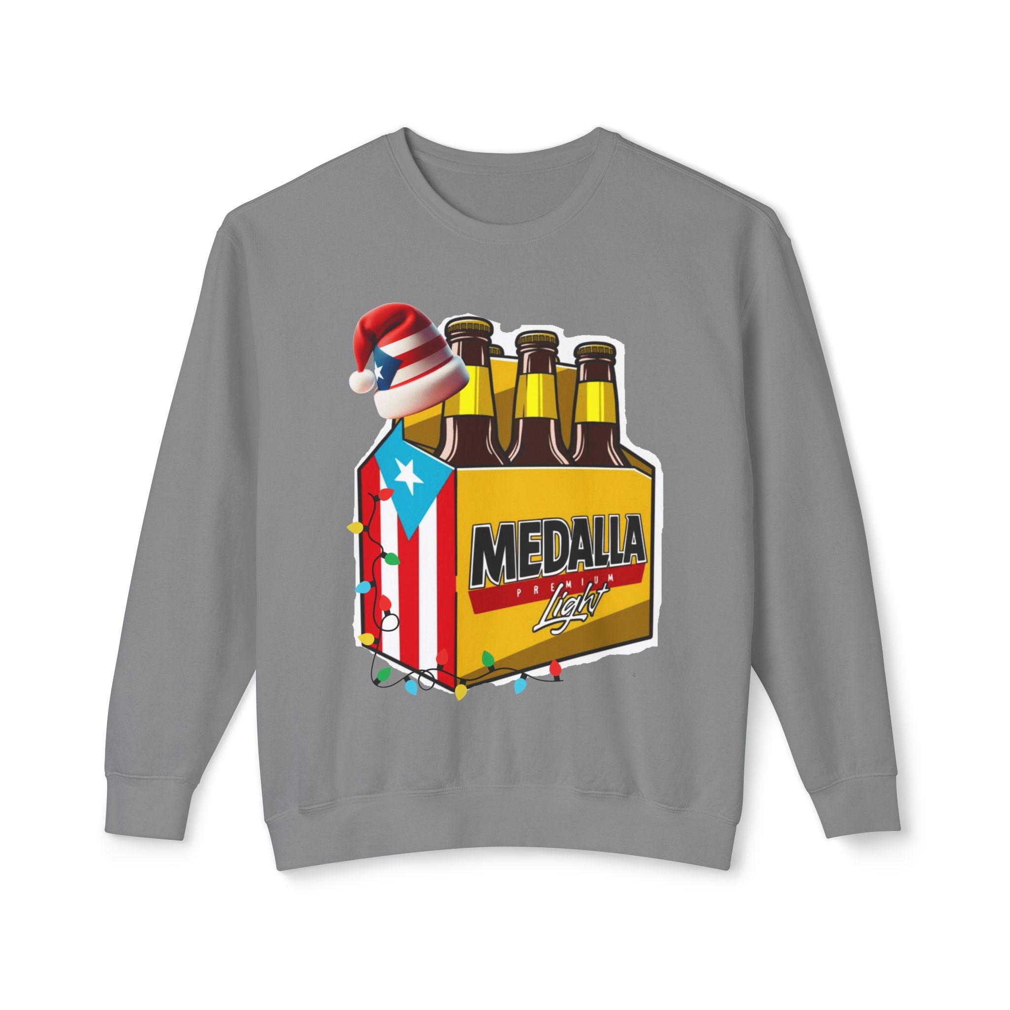 Medalla Light Puerto Rican Holiday Sweatshirt  Navidad Boricua Crewneck Puerto Rico Navidade